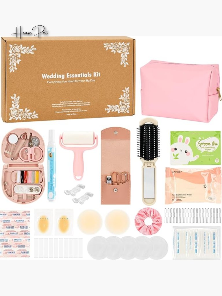 Pu Leather Wedding Emergency Kit With 30 Travel Essentials
